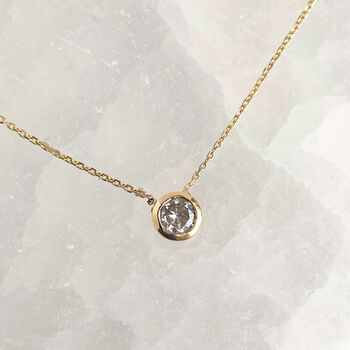 Diamond Solitaire Necklace On The Chain, 4 of 6