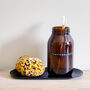 Refillable Tall Amber Glass Jar With Personalised Label, thumbnail 1 of 5