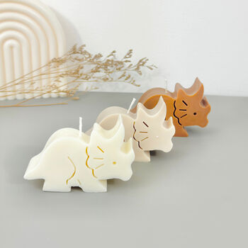 Triceratops Dinosaur Candle And Jurassic Gift, 2 of 9
