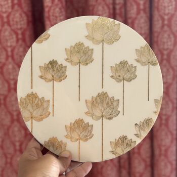 Floral Print Heat Resistant Trivet: Indian Inspired Kitchen Decor, 2 of 8