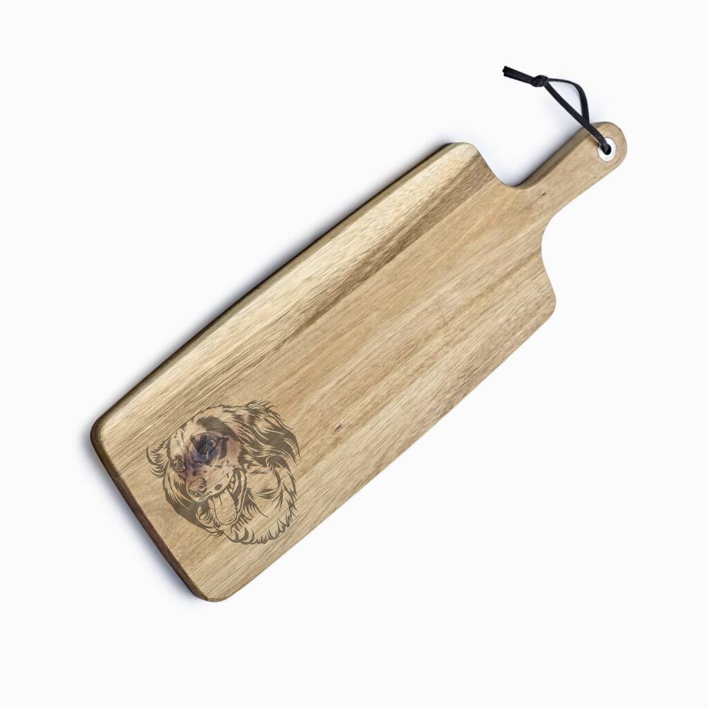 Personalised Kooikerhondje Engraved Acacia Serving Board, 1 of 2