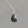 Natural Sapphire Necklace In Sterling Silver, thumbnail 3 of 4
