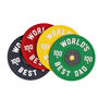 World's Best Dad Weight Plate Coasters Set Of Four, thumbnail 2 of 7