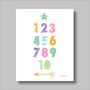 Numbers Multi Scandi Nursery Print, thumbnail 2 of 5