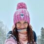 Rose Pinks Gradient Reflective Super Bobble Hat, thumbnail 1 of 5