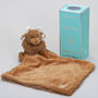 Personalised Embroidery Highland Cow Brown Toy Soother, thumbnail 1 of 12