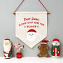 Santa Please Stop Here Sign Personalised Flag, thumbnail 1 of 5