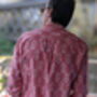 Men’s Pink Cotton Shirt ~ Ikat Casual Elegant Top, thumbnail 3 of 6