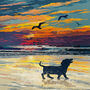 Dachshund Limited Edition Beach Sunset Gift Print, thumbnail 7 of 9