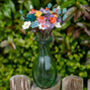 Hummingbird Bouquet In Recycled Glass Vase, thumbnail 1 of 8