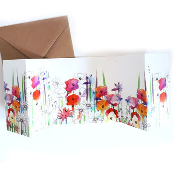 Wild Flowers Panorama Style Greeting Card, 3 of 3