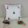 Christmas Themed Embroidered Cushion, thumbnail 2 of 8