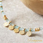 Blue Aquamarine Gold Silver Beaded Charm Layering Bracelet, thumbnail 5 of 7