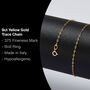 Solid 9ct Yellow Gold Light Trace Chain Necklace, thumbnail 2 of 3