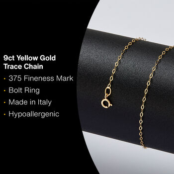 Solid 9ct Yellow Gold Light Trace Chain Necklace, 2 of 3