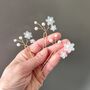 Pearl Flower Bridal Hair Pins Set Of Three, thumbnail 5 of 13