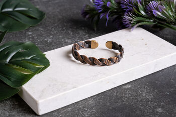 Twisted Dark Copper Cuff Bracelet And Handcrafted, 2 of 2