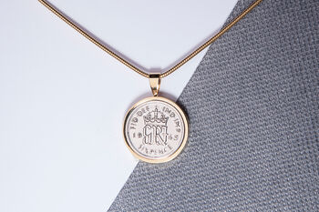 1945 80th Birthday Sixpence Coin Pendant Gift, 2 of 5