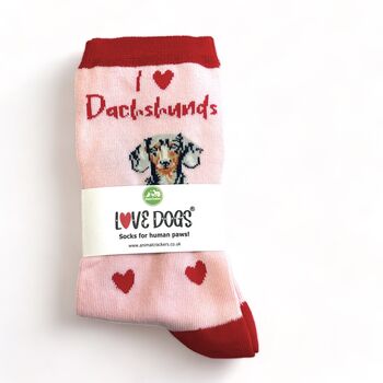 I Love Dachshunds Socks Novelty Gift, 5 of 7