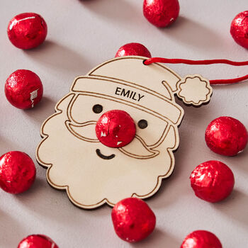 Santa Christmas Decoration And Bag Of Chocolate Noses, 5 of 5