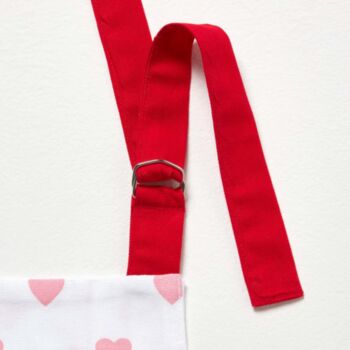 Personalised Pink Red Love Hearts Premium Cotton Apron, 3 of 9