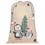 Large Personalised Penguin Christmas Present Sack, thumbnail 2 of 3