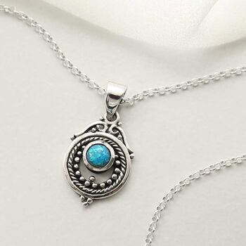 Sterling Silver Gemstone Victorian Necklace, 8 of 12