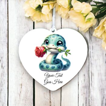 Personalised Cute Rose Animal Snake Decoration, 2 of 2