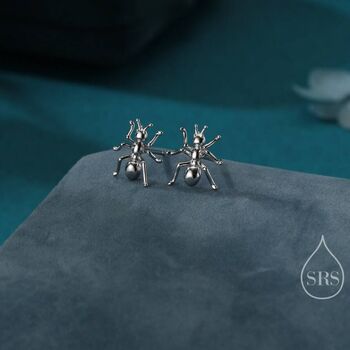 Ant Stud Earrings In Sterling Silver, 2 of 10