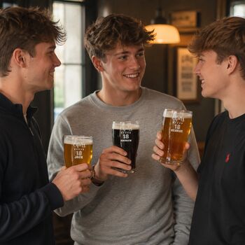 Personalised 18th Birthday Gift Pint Glass, 3 of 12