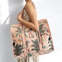 Jungle Print Large Quilted Cotton Tote Bag In Peach, thumbnail 5 of 7