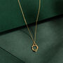 Emerald Gold Vermeil Plated Necklace May Birthstone, thumbnail 1 of 6