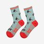 Women's Bamboo Socks Green Red Christmas Cats, thumbnail 1 of 5