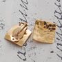Polished 18kt Gold Plated Silver Square Clip On Earrings, thumbnail 4 of 7