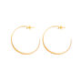Small Gold Plated Flat Hoop Earrings, thumbnail 2 of 3