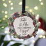 Wooden Engagement Wreath Christmas Tree Decoration, thumbnail 7 of 9