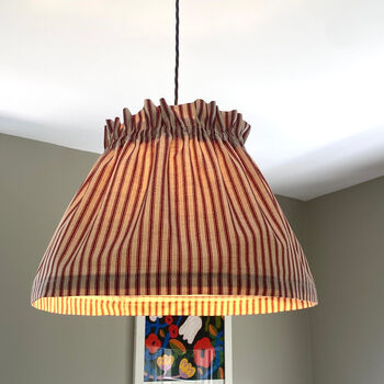 Dolly Red Ticking Stripe Scrunchie Lampshade, 2 of 2