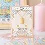The Sun Tarot Card Necklace With Greeting Card, thumbnail 1 of 3