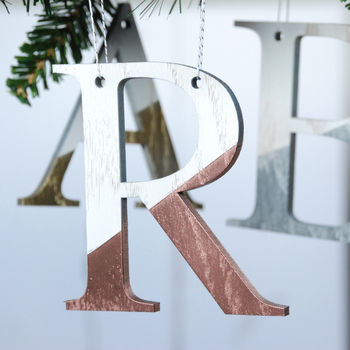Personalised Metallic And White Letter Decorations, 2 of 2