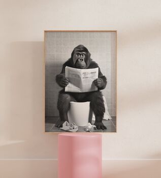 Gorilla On Toilet Funny Picture, 2 of 4