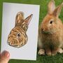 Personalised Rabbit Lover Portrait Face Print, thumbnail 3 of 11
