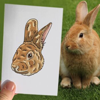 Personalised Rabbit Lover Portrait Face Print, 3 of 11