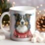 Personalised Border Collie In Christmas Jumper Mug, thumbnail 1 of 2