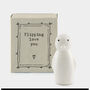 Porcelain Matchbox Message Penguin – Flipping Love You, thumbnail 2 of 3