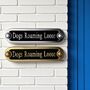 Dog's Roaming Loose Metal Door Sign Modern, thumbnail 1 of 6