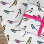 Pop Art Birds Wrapping Paper Roll Or Folded, thumbnail 2 of 3