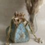 Light Blue Handcrafted Raw Silk Potli Bag/Wrist Bag, thumbnail 9 of 9