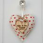 12th Wedding Anniversary Fabric Heart With Oak Message, thumbnail 6 of 11