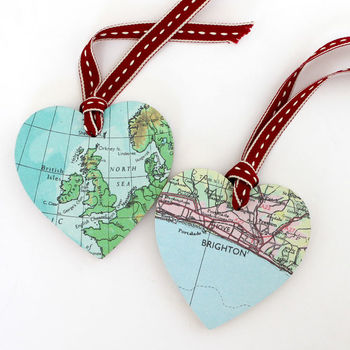 Personalised Wooden Heart Map Decoration, 4 of 5