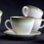 Green Set Of Six Handmade Porcelain Tea Cup With Saucer, thumbnail 8 of 12